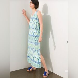 Chicos Ikat Print Popover Maxi Dress Size 0